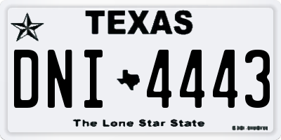 TX license plate DNI4443