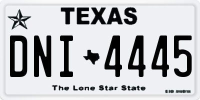 TX license plate DNI4445