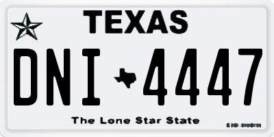 TX license plate DNI4447
