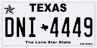 TX license plate DNI4449
