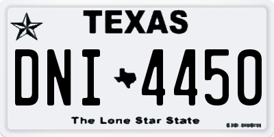 TX license plate DNI4450