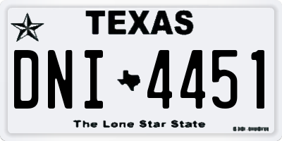 TX license plate DNI4451