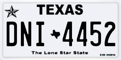 TX license plate DNI4452