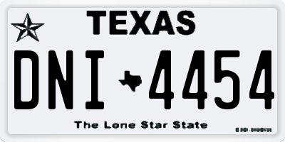 TX license plate DNI4454