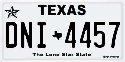 TX license plate DNI4457