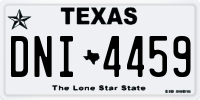 TX license plate DNI4459