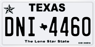 TX license plate DNI4460
