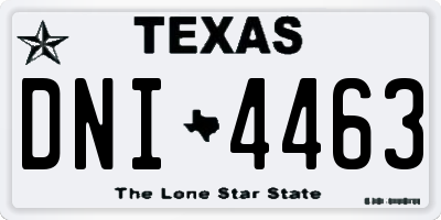 TX license plate DNI4463