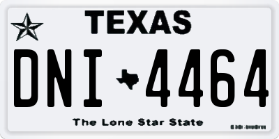 TX license plate DNI4464