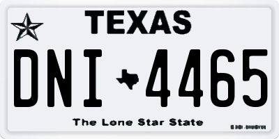 TX license plate DNI4465