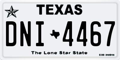 TX license plate DNI4467