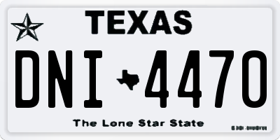 TX license plate DNI4470