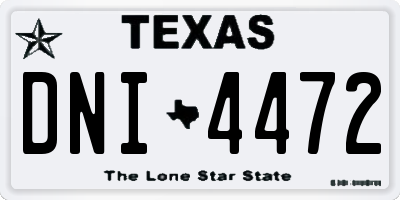 TX license plate DNI4472