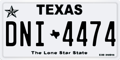 TX license plate DNI4474