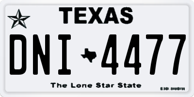 TX license plate DNI4477
