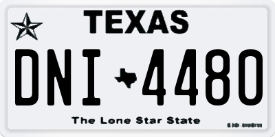 TX license plate DNI4480