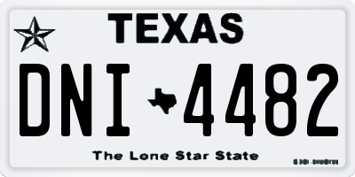 TX license plate DNI4482