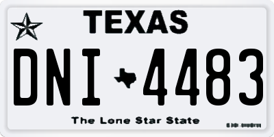 TX license plate DNI4483