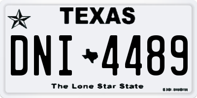 TX license plate DNI4489