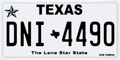 TX license plate DNI4490