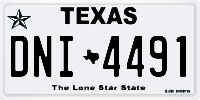 TX license plate DNI4491