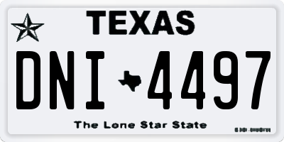 TX license plate DNI4497