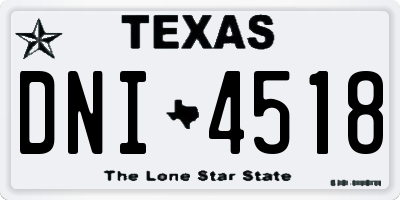 TX license plate DNI4518