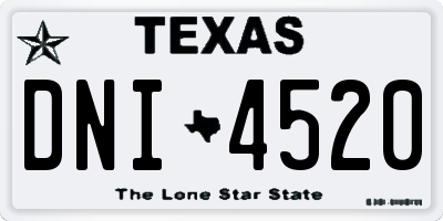 TX license plate DNI4520