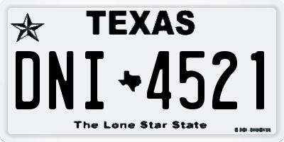TX license plate DNI4521