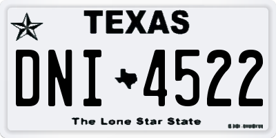 TX license plate DNI4522