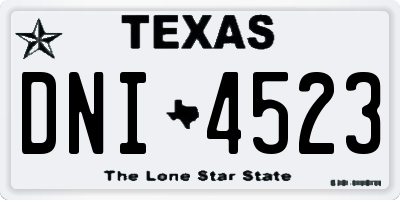 TX license plate DNI4523