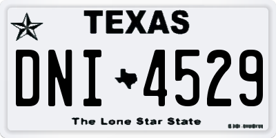 TX license plate DNI4529