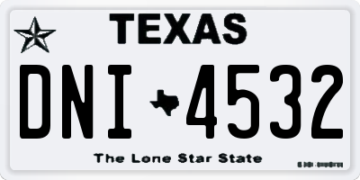 TX license plate DNI4532