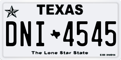 TX license plate DNI4545