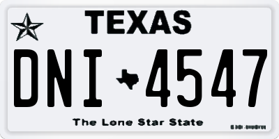 TX license plate DNI4547