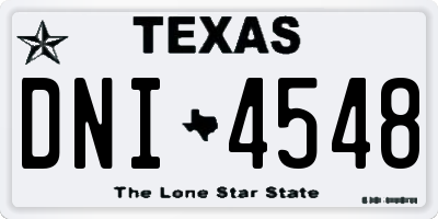 TX license plate DNI4548