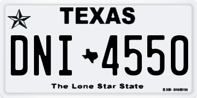 TX license plate DNI4550