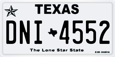 TX license plate DNI4552