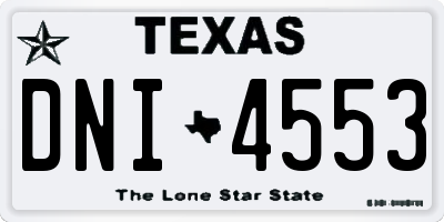 TX license plate DNI4553