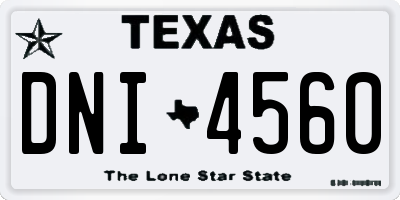 TX license plate DNI4560