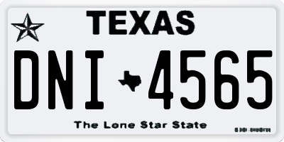 TX license plate DNI4565