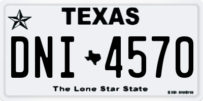 TX license plate DNI4570