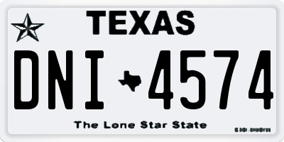 TX license plate DNI4574