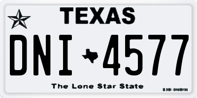 TX license plate DNI4577