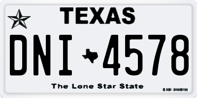 TX license plate DNI4578