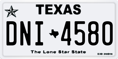 TX license plate DNI4580