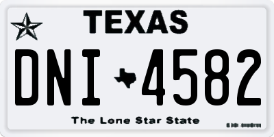 TX license plate DNI4582