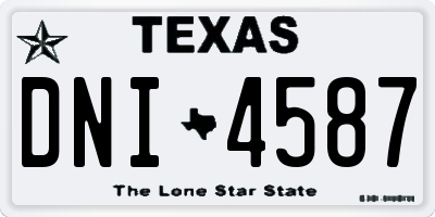 TX license plate DNI4587