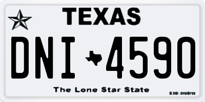 TX license plate DNI4590