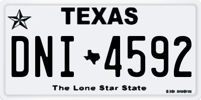 TX license plate DNI4592